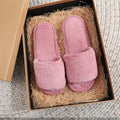2026 Winter Women Winter House Furry Slippers Non-Slip Casual Indoor Flats Floor Shoes Ladies Flip Flops Warm Shoes Solid Colors