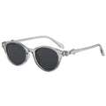 Korean-style fashionable round-frame sunglasses with a bow-shaped design for women