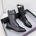 2026 New Women's Autumn Plus Size British Style Mid-Calf Pointed Toe Slim Fit Single Boots Outdoor Fashion Motorcycle Boots