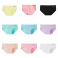 6Pcs Sweet Candy Color Simple Panties Breathable Underpants Underwear Women Lingerie Mid Waist Briefs Gifts