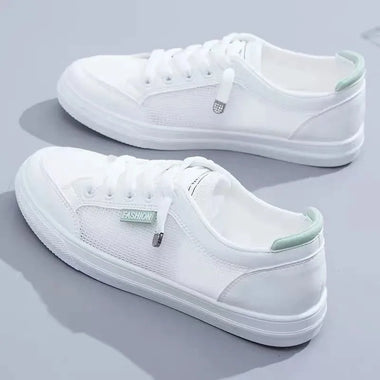 Fashion Women Sneakers Vulcanize Shoes Spring Autumn Casual White Shoes Breathable Flats Solid Color Mesh Shoes Young Woman