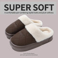 Unisex Winter Warm Plush Slippers Women Men Cute Bear Quilted Platform House Shoes Waterproof Non Slip Indoor Outdoor Home Mules