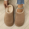 Unisex Indoor Outdoor Winter Slippers TPR Anti-Slip Sole Slip-On Soft Warm Black Comfort Home Casual Shoes Easy Clean Design