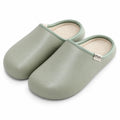 Plush Lined House Slippers With PU Leather Upper And EVA Sole For Women And Men