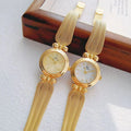 Luxury Business Women For Watches High-end Jewelry Wheat Strap Quartz Watch Gold White Surface Circular Dial Ladies' Wristwatch