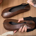 Soft Leather Casual Round-toe Flat Shoes for Ladies 2026 Spring New Style Simple and Comfortable for Daily Wear Leather Shoes