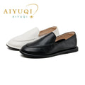 Women Loafers Flats Genuine Leather AIYUQI Loafers Women 2026 New Spring Round Toe One Foot Slip-on Shoes Women Genuine Leather Soft Flats Shoes Women