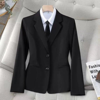 Black Korean Style Suit Coat Women Blazer 2026 NEW Spring Autumn Slim Versatile Fashion Professional Design Suit Jacket