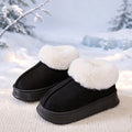 Fashion Fluffy Platform Soft Sole Slippers for Women Plush Warm Cotton Shoes Comfortable Non-Slip Winter Unisex Home Slipper