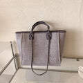 Large Capacity Women's Bucket Bag Crossbody Chain Tote Bag Fashionable Soft Canvas Vintage Style Square Shape Handbag