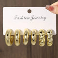 Punk Smooth Chunky Metal C-shaped Earrings For Women Fashion Thick Stud Earrings Vintage Aesthetic Set Jewelry Gifts