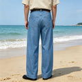 High Waist Jeans Pants Wide Leg Retro Men's High Waist Wide Leg Jeans Loose Fit Denim Pants Breathable Casual Stretchy Heavyweight Cotton Y2K Baggy Trousers