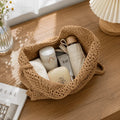 Women Tote Women Large‑Capacity Woven Tote Bag, Light Breathable Open‑Top Shoulder Handbag for Beach Travel Shopping Commute Daily Use