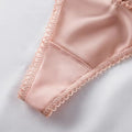 Women Satin Lace Thong Panties Low Waist Bowknot G-string Floral Lace Trim Soft Comfortable Ladies Underwear Intimates Lingerie