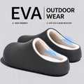 New Winter Waterproof Warm Cotton Slippers Women Men Thick Sole Indoor House Shoes Non-Slip EVA Plush Fuzzy Couple Footwear