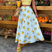 Patchwork Skirt Printed Mid Length Elegant Style with a Line Embossed Design a Professional Elegance No Stretch Women Skirt