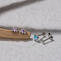 G23 ASTM F136 Titanium Tragus Stud Triangle Cubic Zirconia Flat Back Labret Earring Hypoallergenic Cartilage Piercing