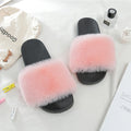 Women Slippers Faux Rex Rabbit Fur Slippers Slides For Women Luxury Designer Sandals On Summer Furry Slippers Flip Flops Shoes Plus Size Shoes