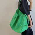 Canvas Bag High Quality Reusable Shopping Shoulder Bag Women Simple Casual Daily Use Handbag Totes Female Portable Folding Purse
