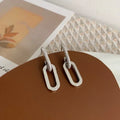 Gold Color Dangle Earrings with Shiny Zircon Decor Elegant Minimalist Double Loop Design Hoop Earrings Jewelry Gift for Women