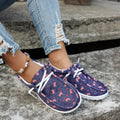 Women's Shoes, Casual Sports Shoes for Ladies, Fashionable Canvas Printed Low-Top Lace-Up, One-Step Lazy Shoes