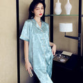 2 Pieces Faux Silk Satin Pajamas Set Summer Autumn Women Sleepwear Short Sleeve Nightwear Comfortable Skin-friendly Sleepsuits