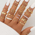 87 Pcs/Set Boho Vintage Elegant Pearl Zircon Butterfly Pendant Earrings Ring Necklace For Women Gold Color  Jewelry Sets Gifts