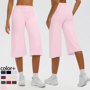 High Stretch Slack Capri Pants for Women's Fitness Sports Yoga Pants Summer Running Push Up Quick Drying Calf-Length Pants
