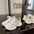 Women Chunky Sneakers Hiking Grey Navy Chunky Hiking Sneakers For Women Breathable Mesh And Synthetic Upper Lace Up Design Round Toe Non Slip Thick Sole Casu