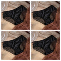 4Pcs/Set Sexy Panties Women Low Waist Briefs Lace Back Hollow Out Underwear Sexy Lingerie Solid Color Female Intimates M-XL