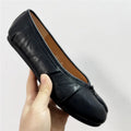 Genuine leather Split Toe Women Ballet Flats Tabi Shoes Casual Slip-on Loafers Ladies Pleated Espadrilles Zapatillas Mujer