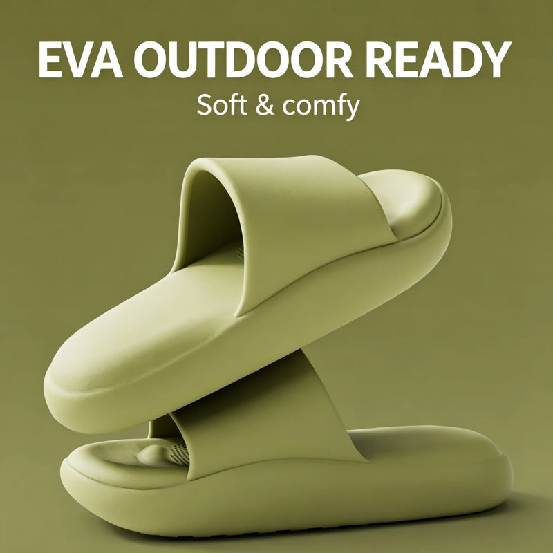 EVA Slippers Women Men Outdoor Wear Soft Comfortable Thick Sole House Shoes Non-Slip Home Indoor Bathroom Slides Couple