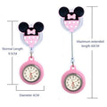 Retractable Cartoon Pattern Nurse Doctor Pocket Hang Clips Watches Colourful Hospital Medical Women Mens Badge Reel Clock