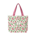 Fashion Canvas Tote Bag Floral & Lemon Print Open Top Single Shoulder Bag Large Capacity Handbag Women Girls