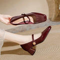 2024 New Luxury Women High Heel Sandals Patent Leather/Satin Surface Breathable Thick Heel Shoe Ladies Wedding Party Dress Shoes