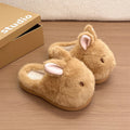 Plush Slippers Women Home Rabbit Winter Mules Platform Shoes Girls Fluffy Animal Cartoon Bunny Indoor Fuzzy Fur Slides Non-Slip