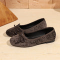 Fashion Felt Women's Slip-On Flats Shoes Soft Soled Comfortable Casual Daily Wear Flat Shoes Bowknot Shallow Mouth Woman Shoes