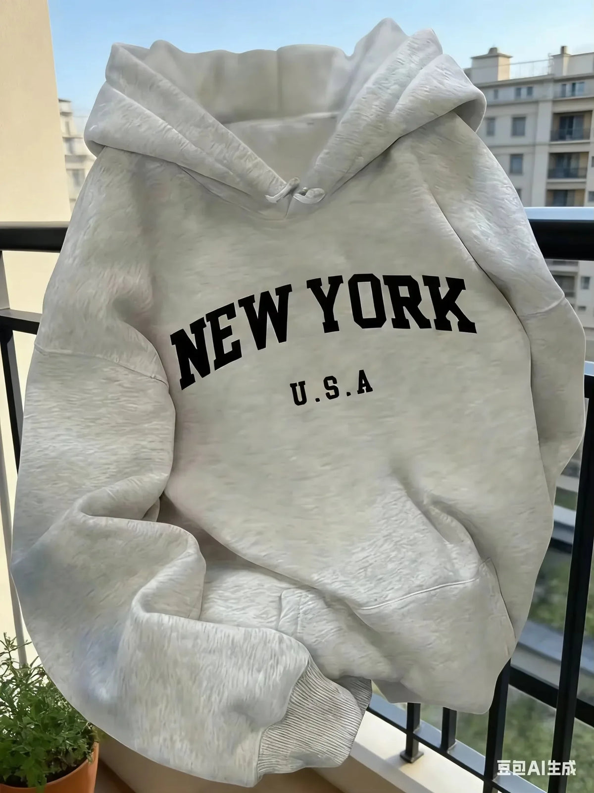 Women's Hooded Sweatshirt, Casual Fashion Hip Hop Style High Quality Harajuku Unisex Hoodie, USA New York Letter Print Outerwear