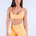 HISTELLO Impact Sports Bra Women Open Back Fitness Top Removable Pads Gym Moisture Wicking Workout Wear Running Pilates Yoga Bra