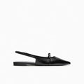 Summer New Women's Flat Bottom Slingback Sandals Woman Leopard Pointed End Mules 2025 Fashion Leather Pu Low-heel Beach Shoes