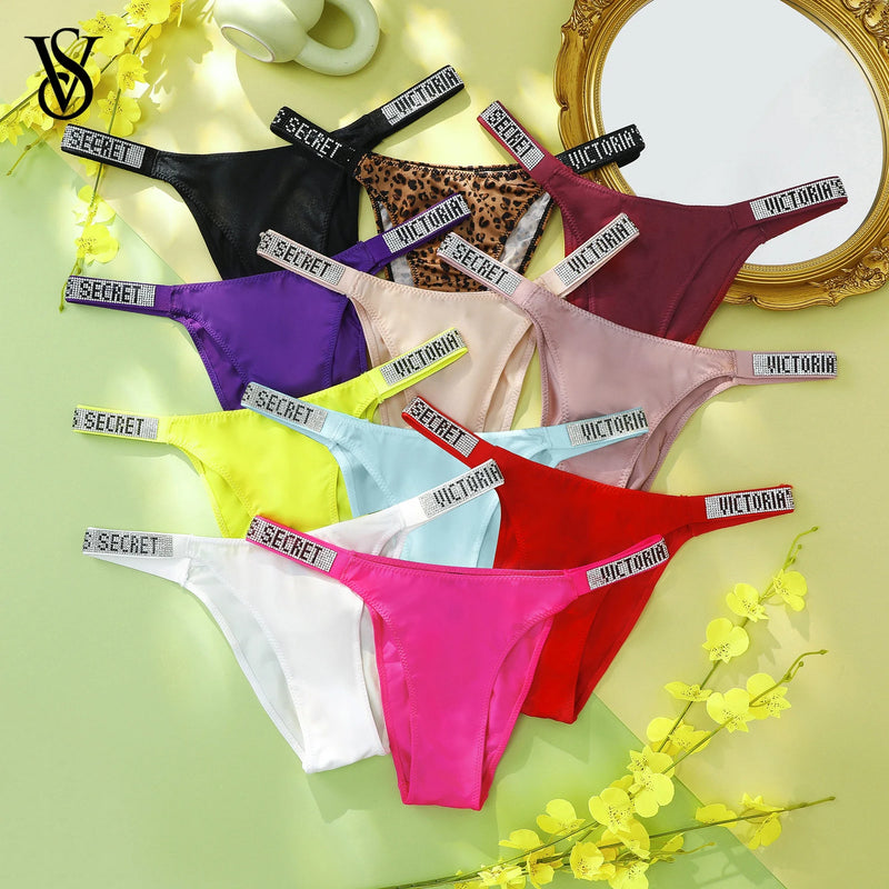 Victoria Secret Very Sexy Shine Script Thong Panty Women Lingerie Underwear Hot