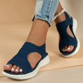 Women's Shoes 2026 Summer Comfortable Casual Sports Sandals Women's Beach Wedge Sandals Women's Mesh Knitted Roman Sandals