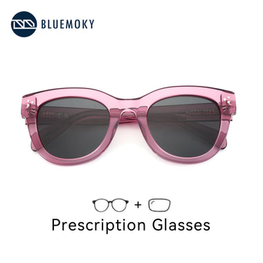 BLUEMOKY  Butterfly Prescription Polarized Sunglasses Acetate Uv400 Progressive Protection Square Sun Glasses For  Women