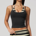 Sport Bra Polka Dot Fitness Polka Dot Yoga Tank Top Shockproof Striped Fitness Bra Gym Workout Vest Breathable Sport Top Halter Beautiful Back Sport Vest