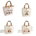 Little Bear Canvas Bag, Female Printed Versatile, Student Portable, Office Handbag, Bento Bag, Handbag, Sail Bag