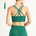 Summer Women Sports Bra Sexy Criss Cross Straps back Sports Top Underwear Shockproof Yoga Running Fitness Crop Top