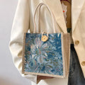 Fashion Linen Gift Tote Bag Casual National Style Handbag Hand-Carrying Lunch Bag Women