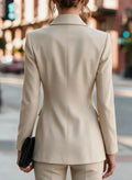 Women Shawl Lapel Single Breasted Blazer Solid Slim Fit Long Sleeve Formal Office Business Suit Jacket Vestidos