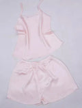Women 100% Natural Silk 16 momme satin silk Camisole with Shorts Pajama Set Sleepwear M-2XL YM004
