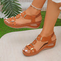 2026 Vintage Women's Wedge-Style Sandals Breathable Lightweight Elastic Slip-On Casual Oversized Summer Beach Shoes Size 36-43